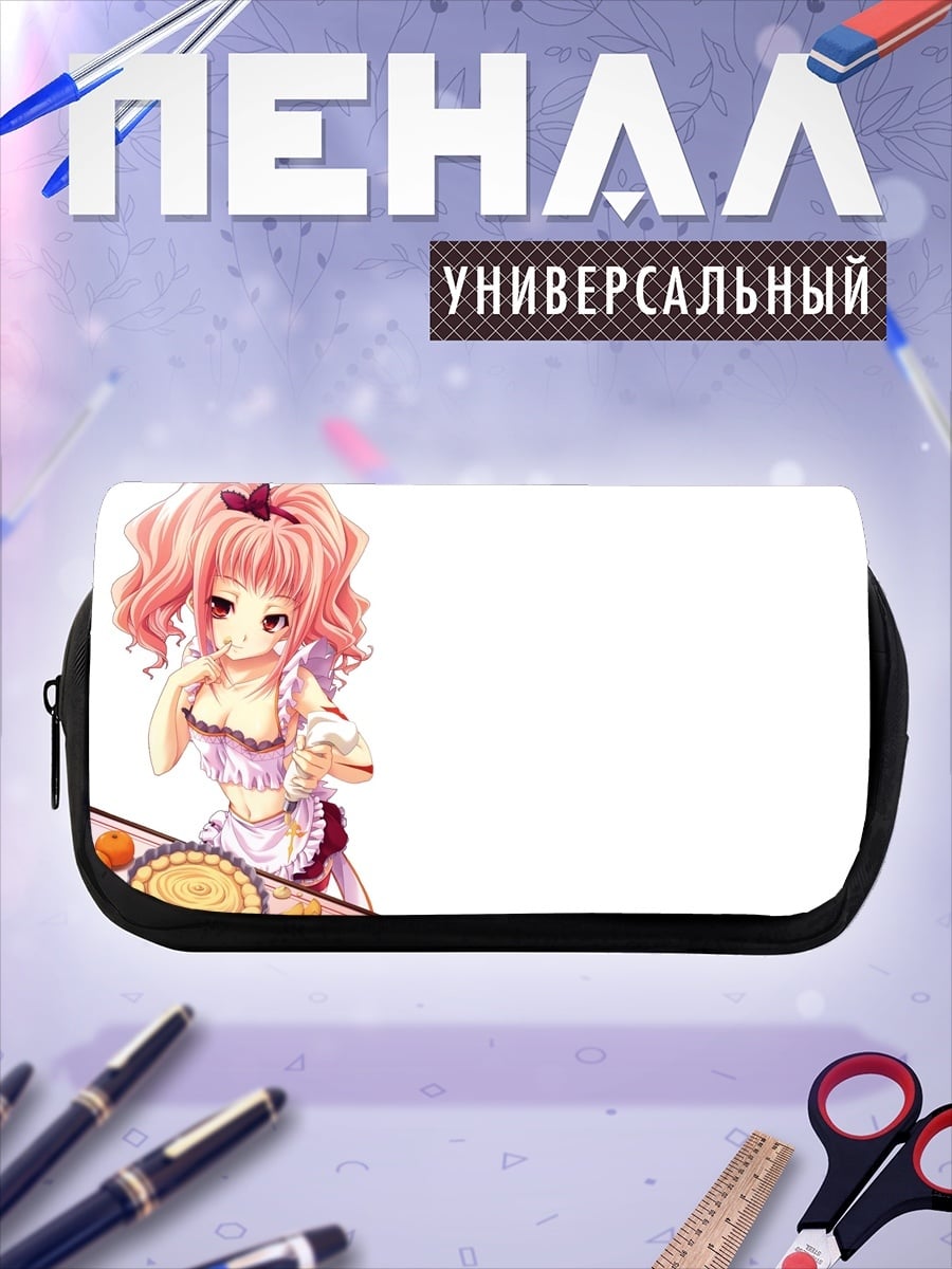 Пенал-косметичка аниме девушка печет