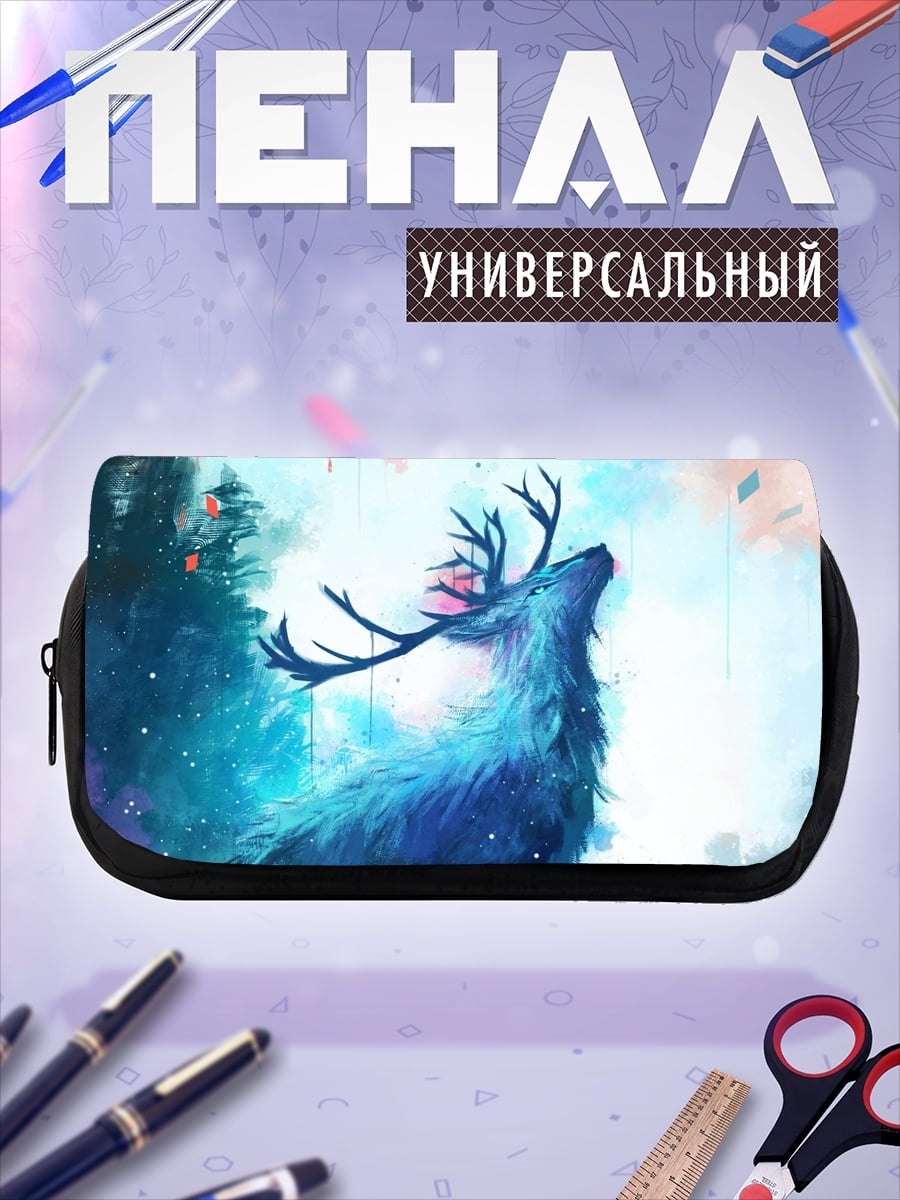 Пенал-косметичка Сияющий олень в лесу