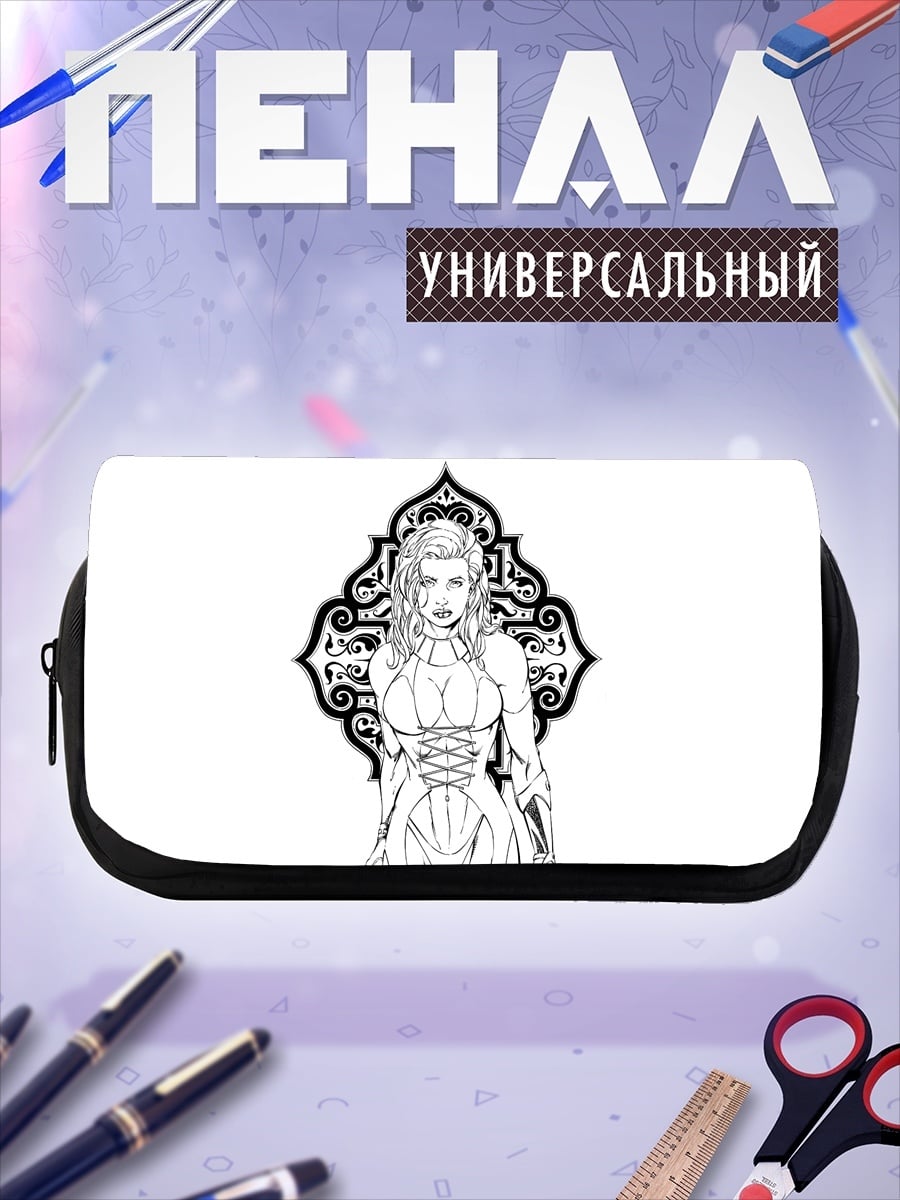 Пенал-косметичка Воительница с узором