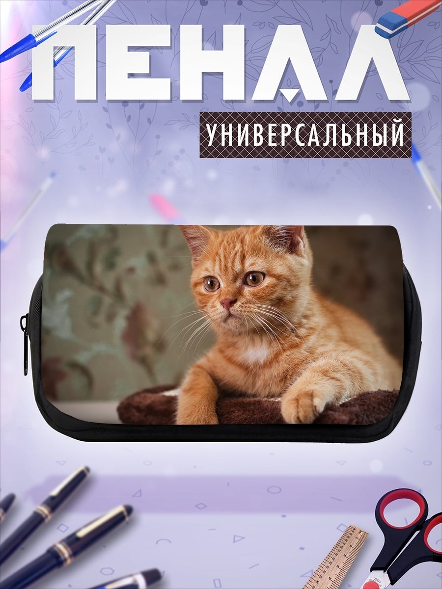 Пенал-косметичка Рыжий кот лежит