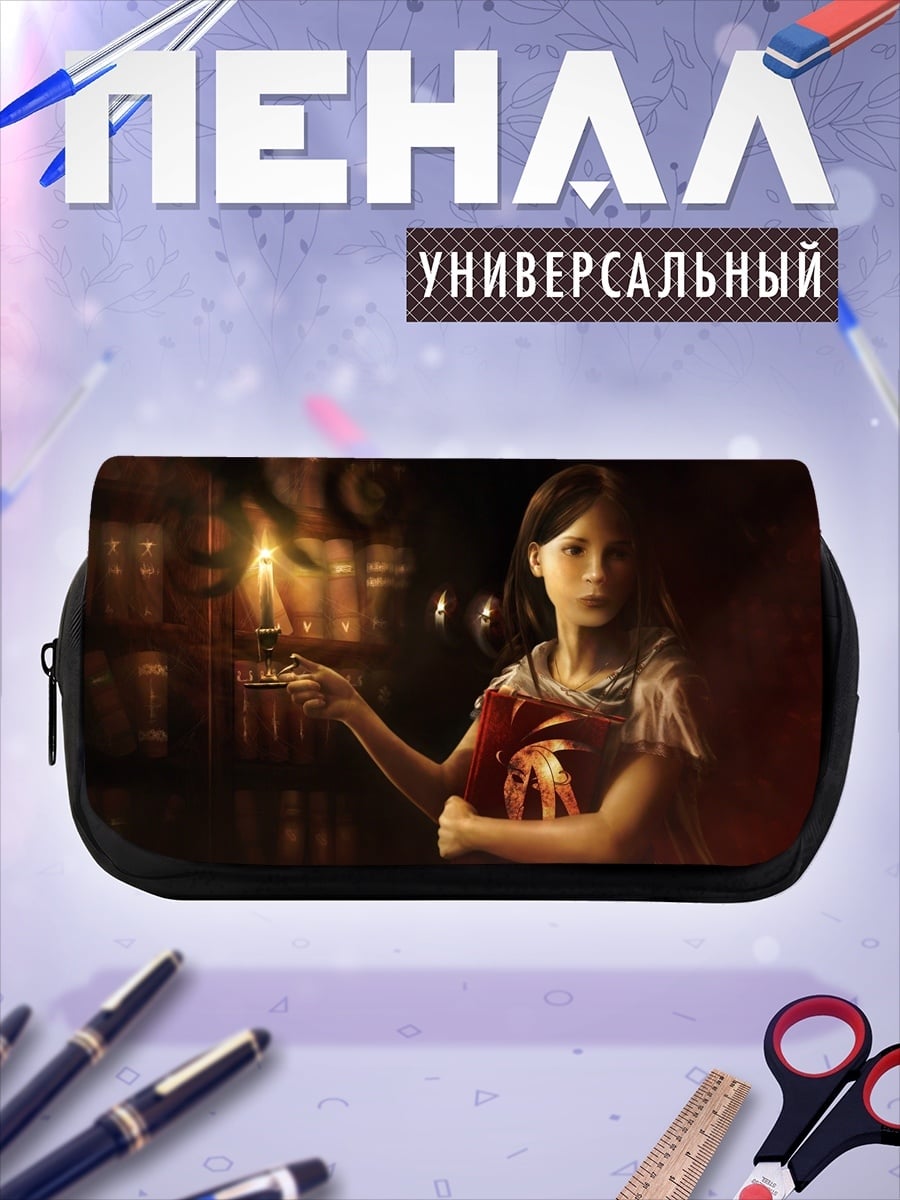 Пенал-косметичка девушка со свечой