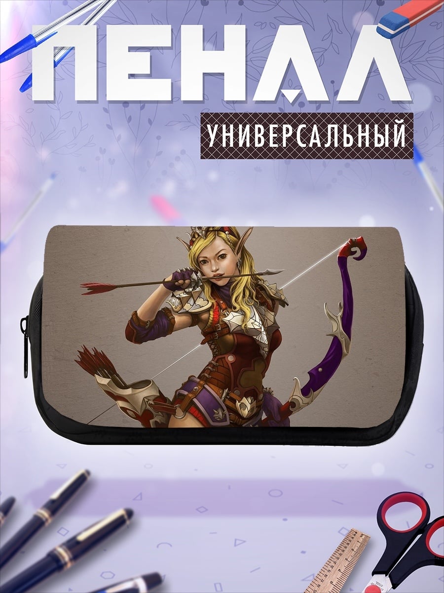 Пенал-косметичка эльфийка лучница в лесу