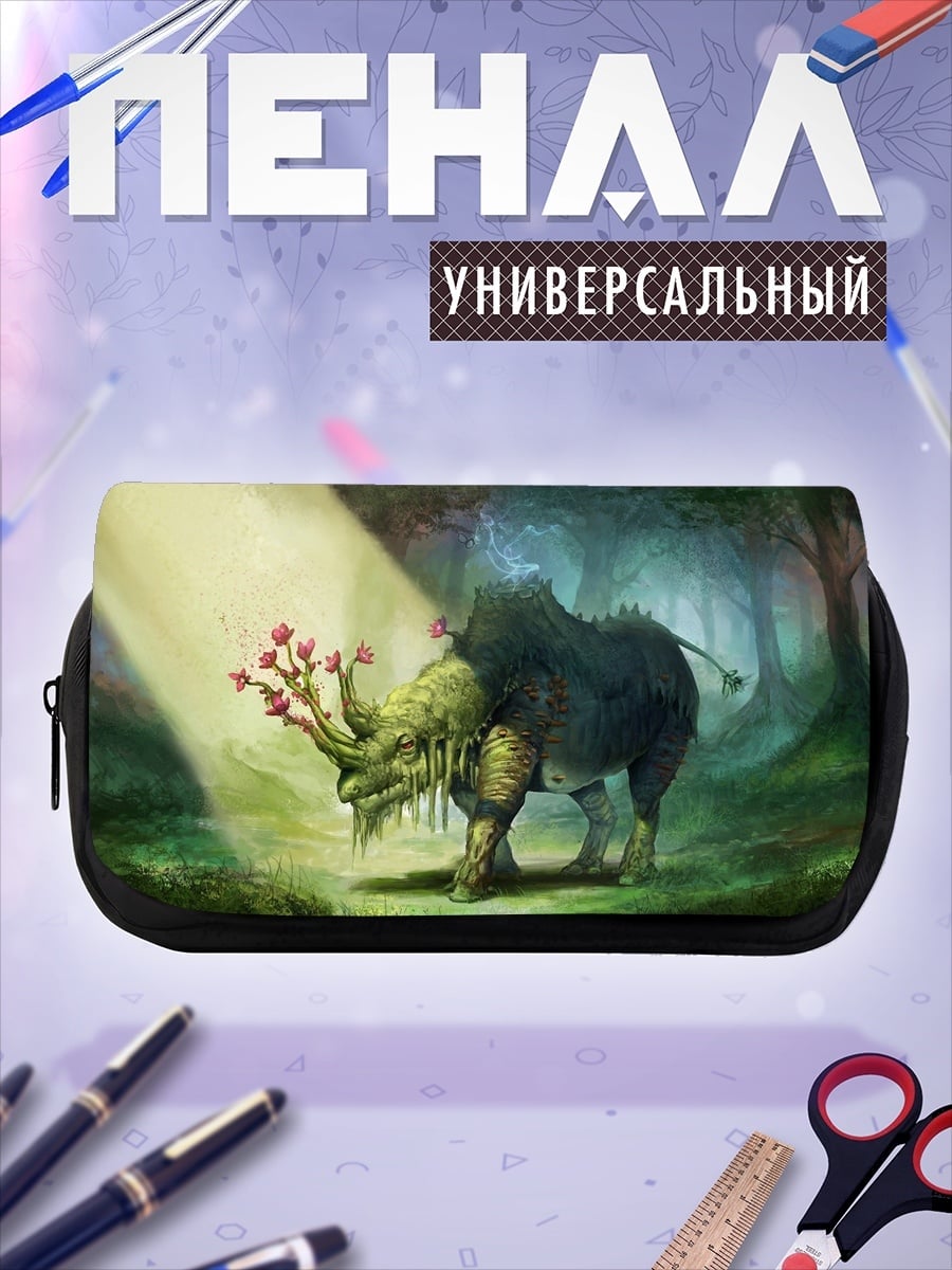 Пенал-косметичка Цветочный носорог в лесу
