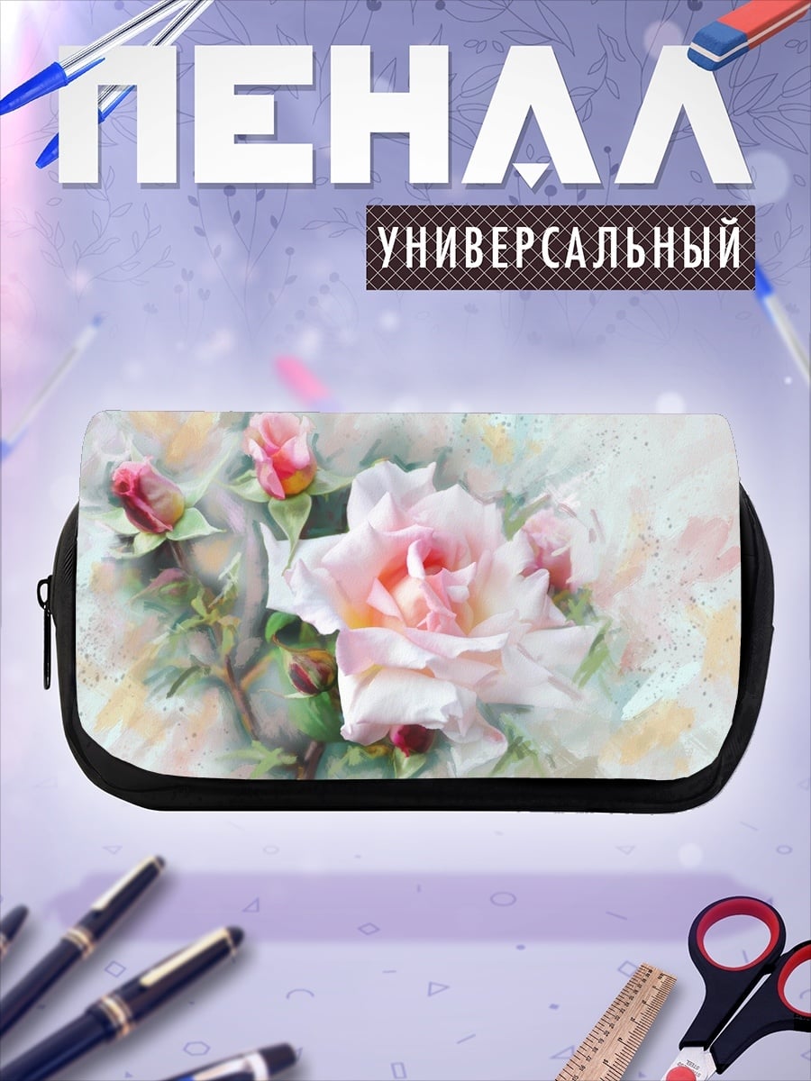 Пенал-косметичка Нежные розы акварель
