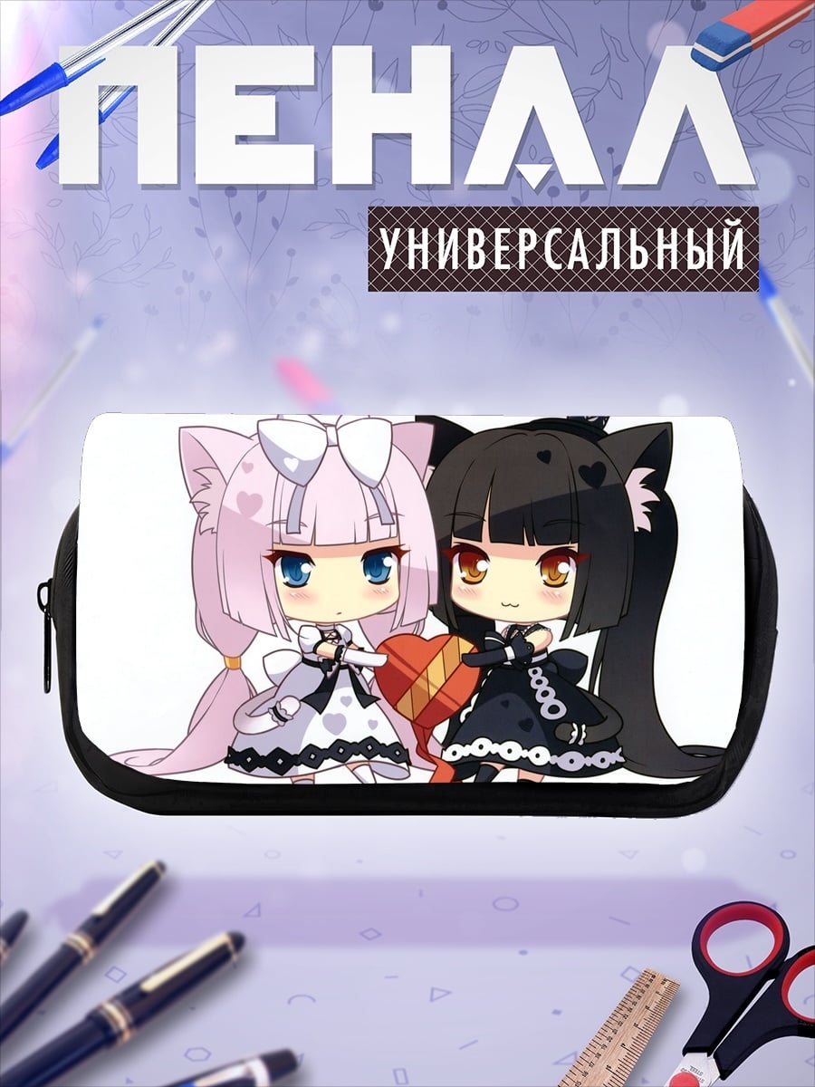 Пенал-косметичка две няшки с сердцем