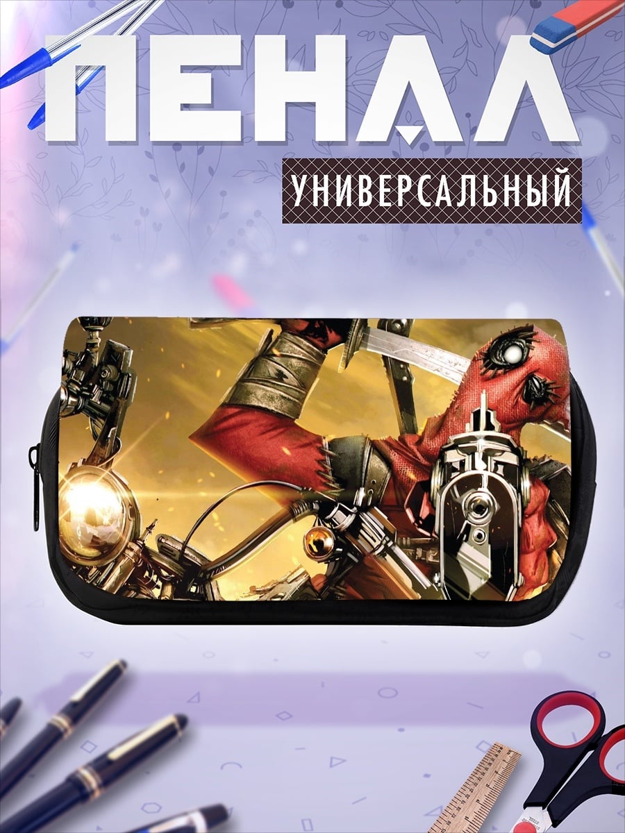 Пенал-косметичка Дэдпул на мотоцикле