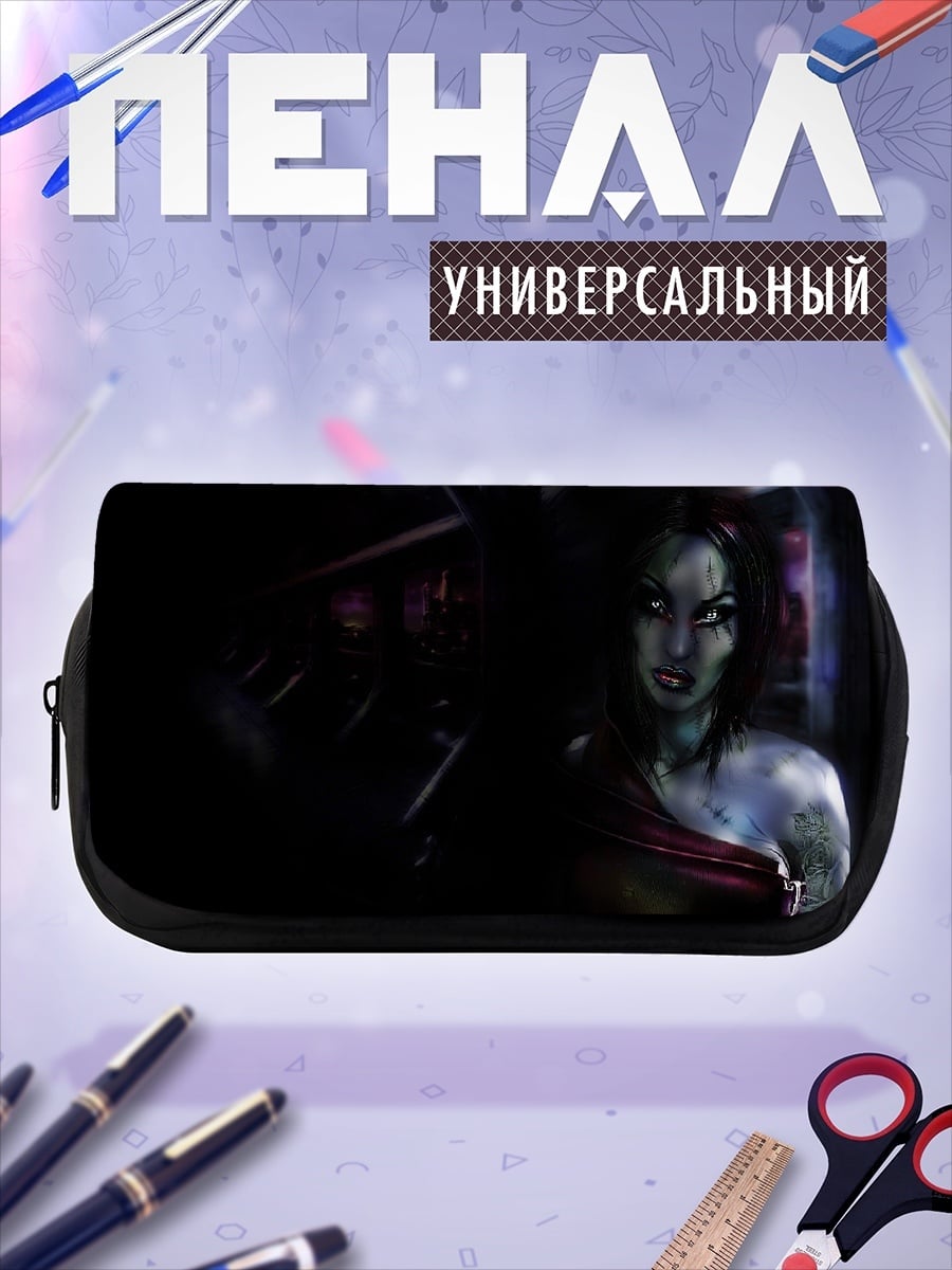 Пенал-косметичка синяя женщина