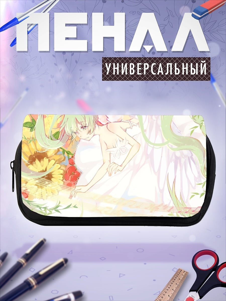 Пенал-косметичка Аниме девушка в цветах