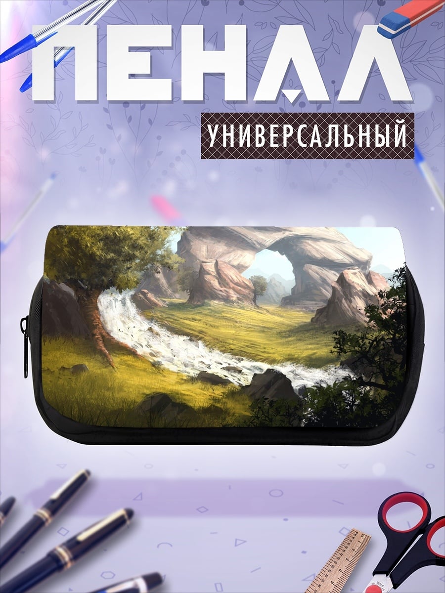 Пенал-косметичка Горный водопад в лесу