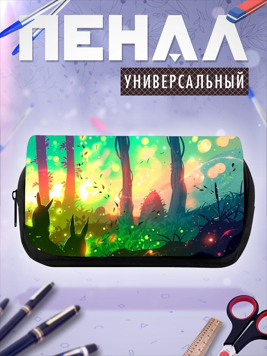 Пенал-косметичка волшебный лес с зайцами