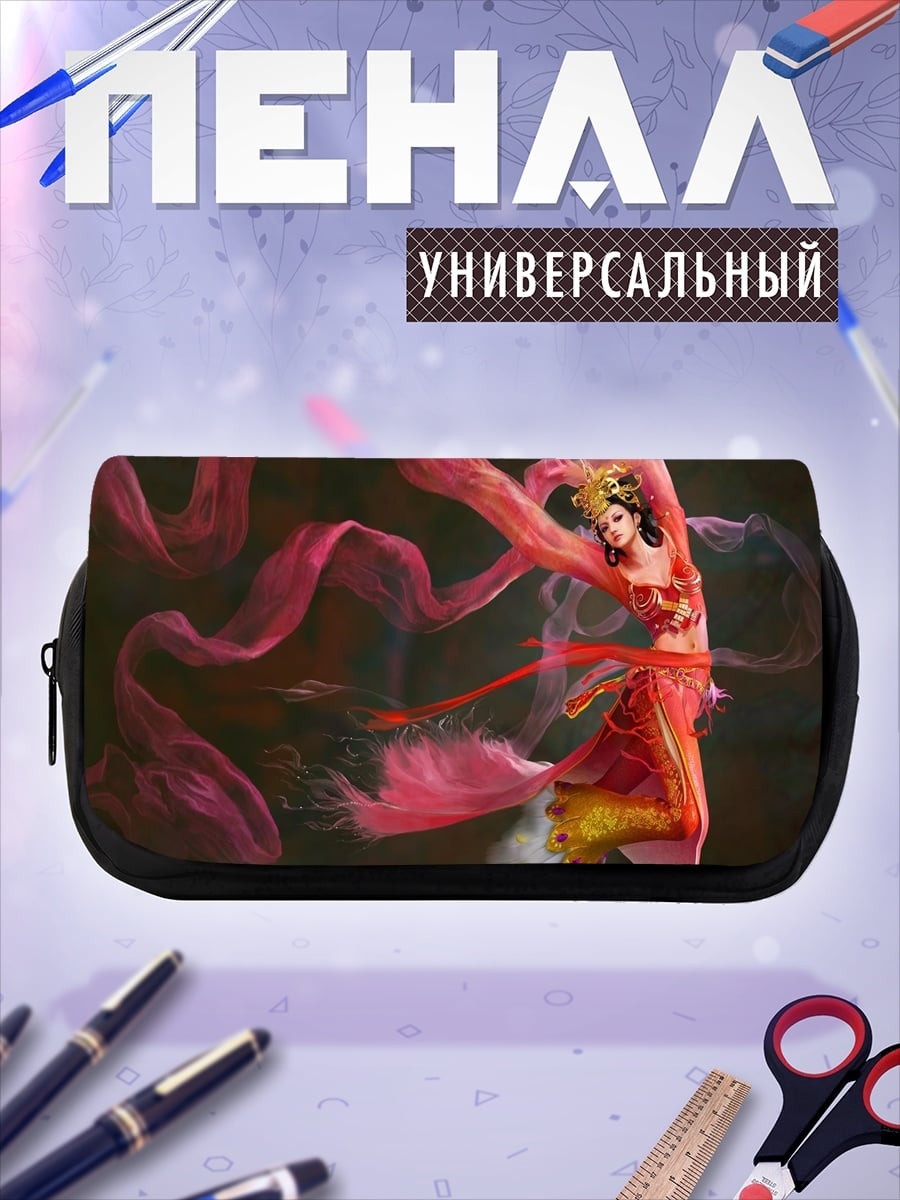 Пенал-косметичка танцующая девушка в красном