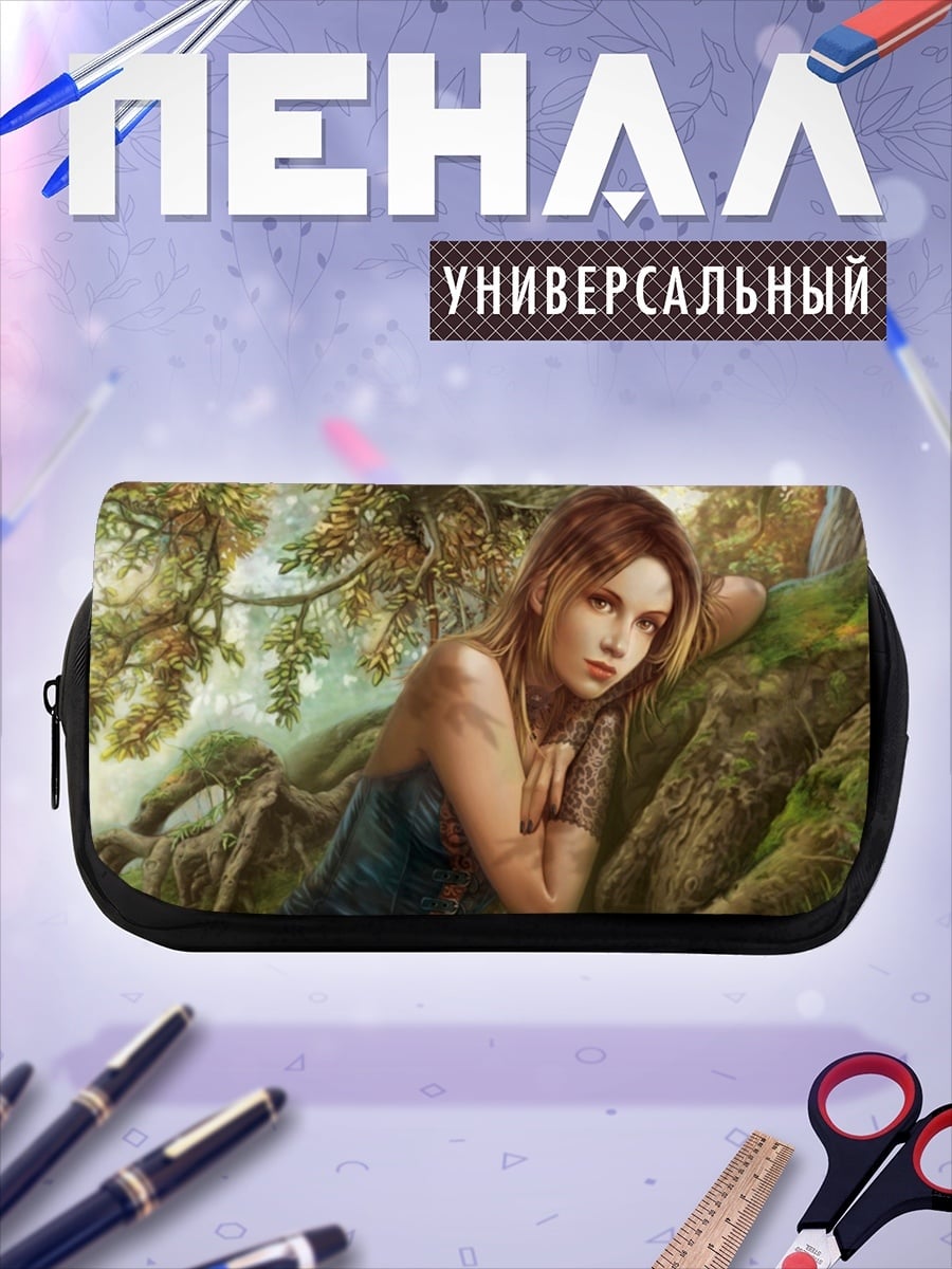 Пенал-косметичка Девушка в лесу