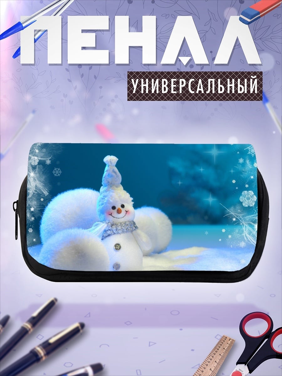 Пенал-косметичка Снеговик в снегу