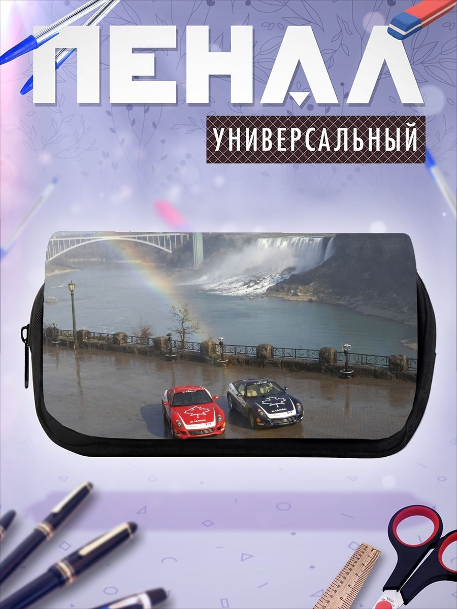 Пенал-косметичка Ниагарский водопад с машинами