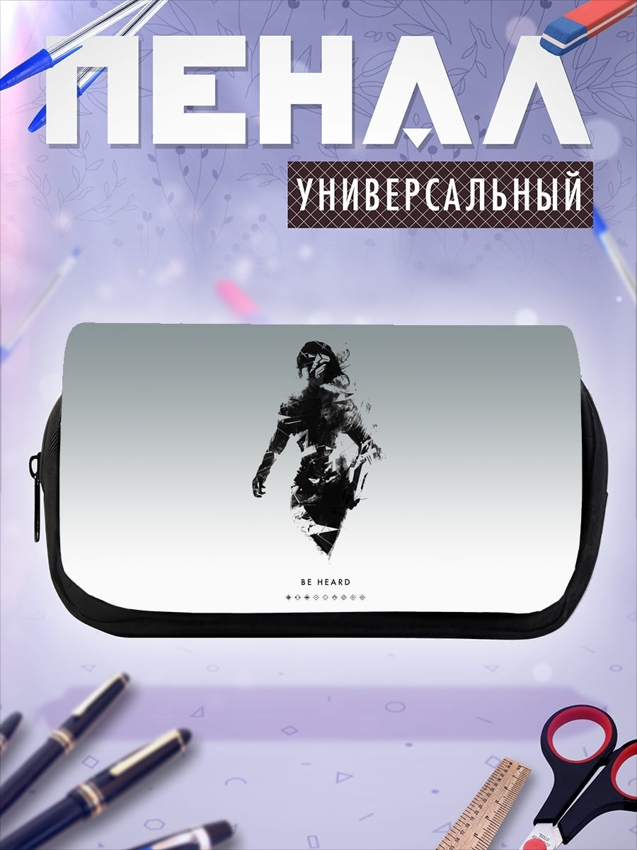 Пенал-косметичка Киберпанк силуэт девушки