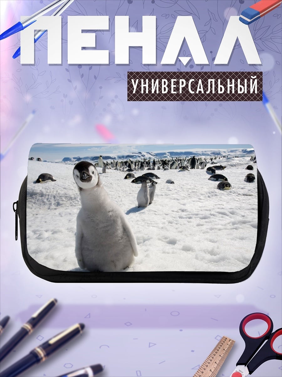 Пенал-косметичка Пингвиненок на снегу