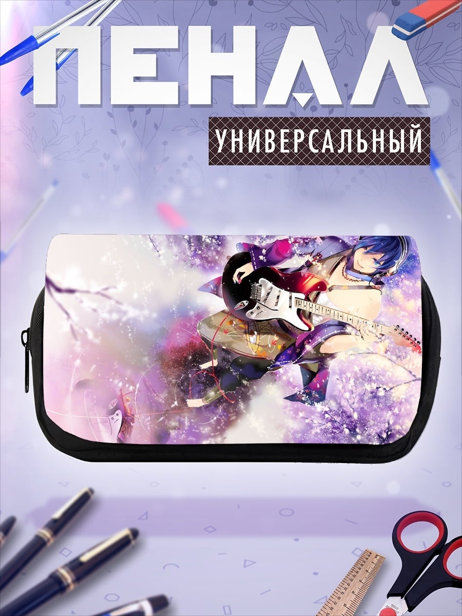 Пенал-косметичка Гитарист в цветах сакуры