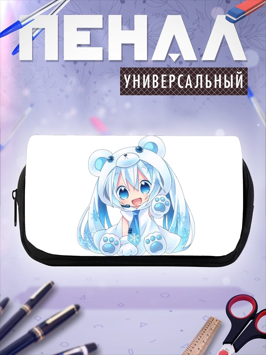 Пенал-косметичка Аниме девочка в костюме медведя