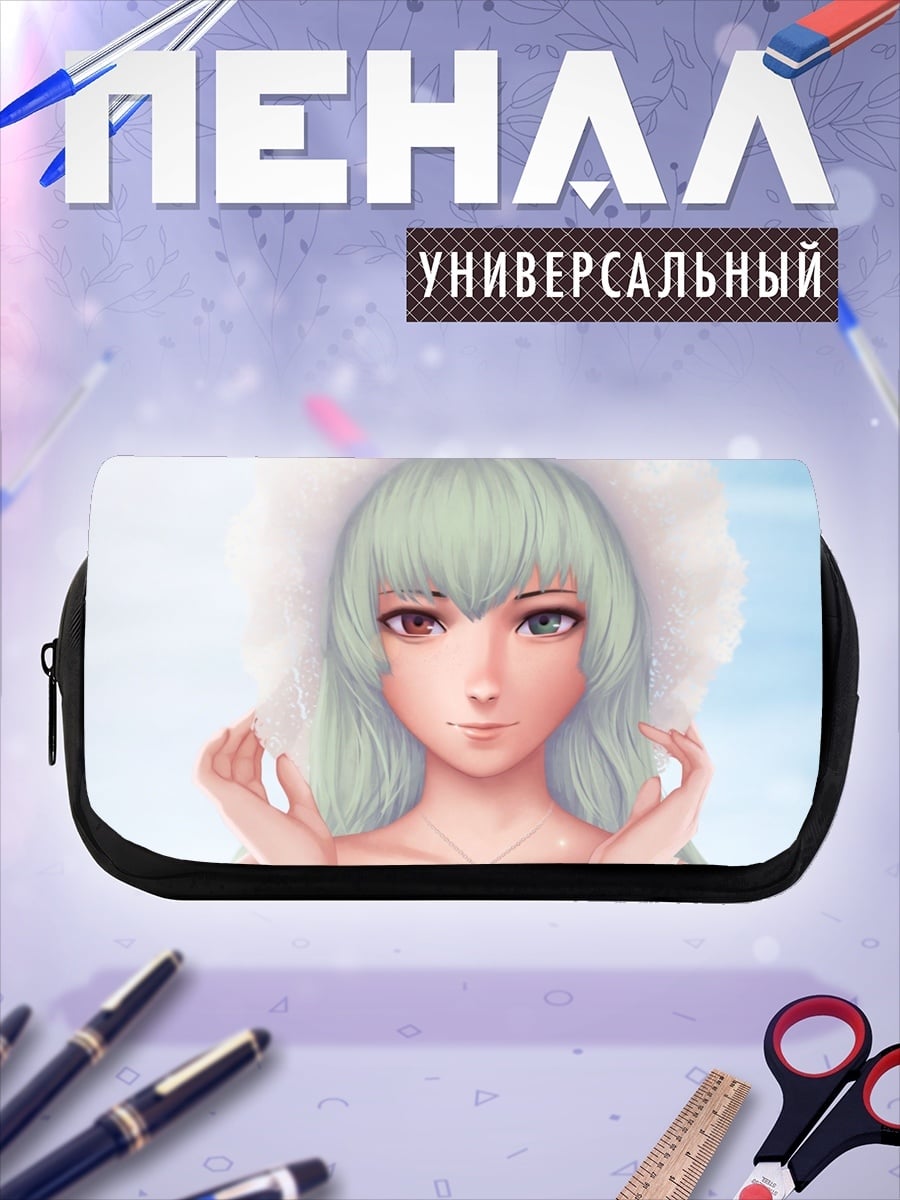 Пенал-косметичка девушка в шляпе