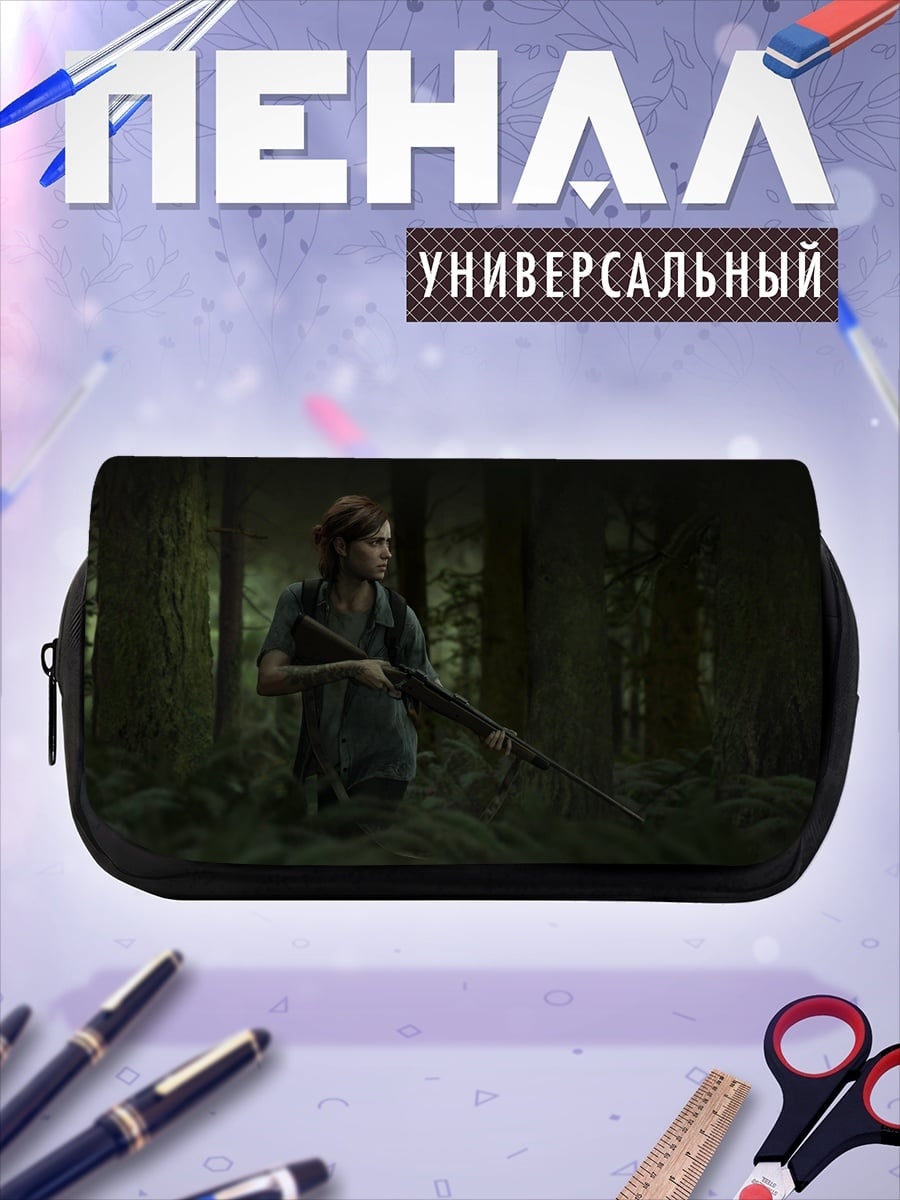 Пенал-косметичка девушка с ружьем