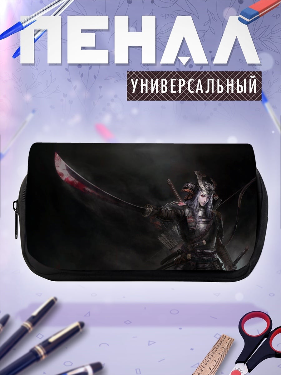 Пенал-косметичка девушка самурай
