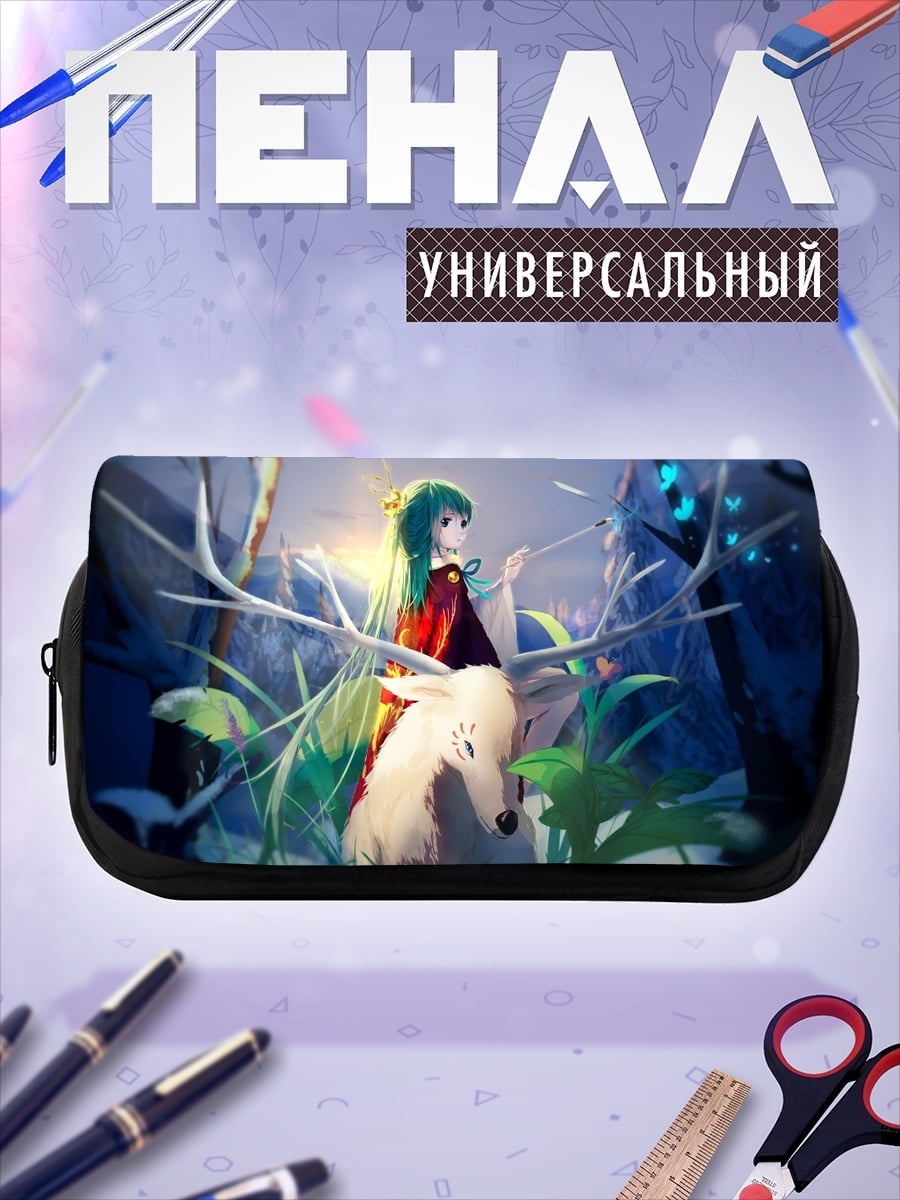 Пенал-косметичка Девушка с оленем