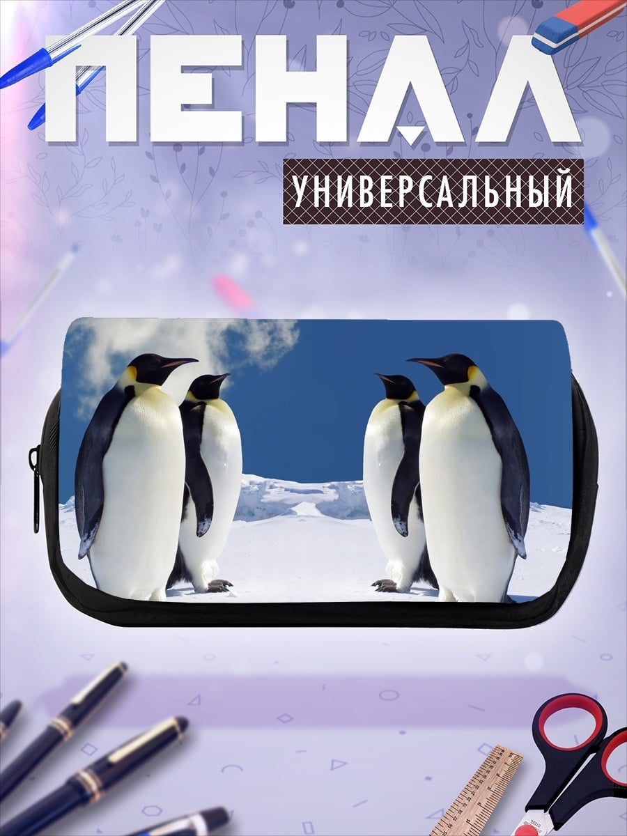 Пенал-косметичка Пингвины на снегу