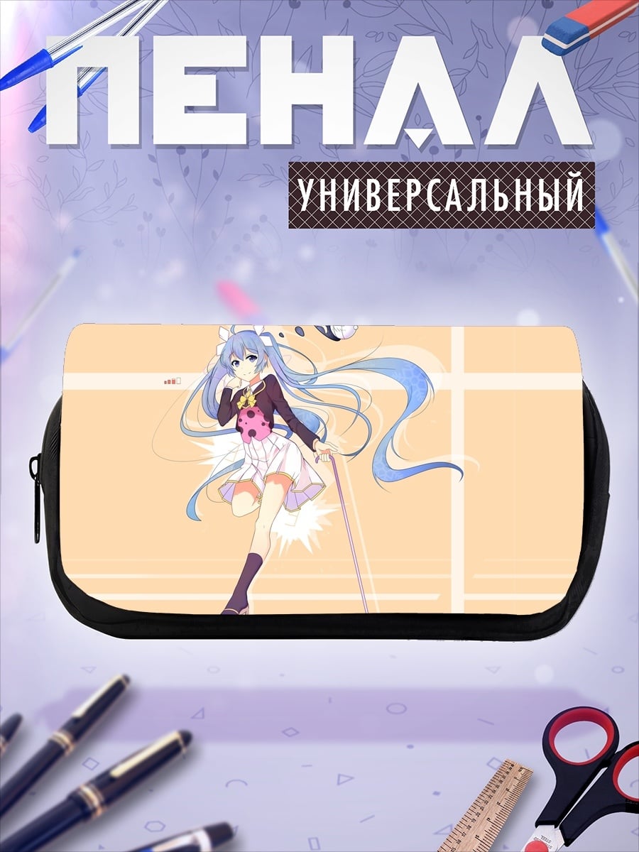 Пенал-косметичка Аниме девушка с цветами