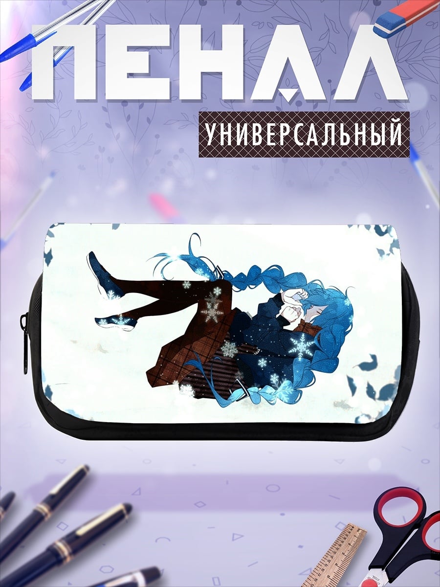 Пенал-косметичка Зимняя девушка снежинки