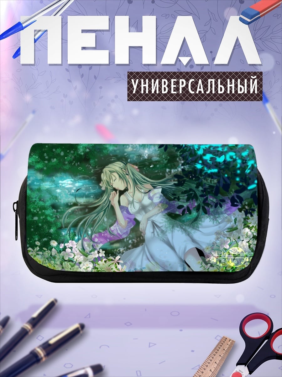 Пенал-косметичка Аниме девушка в цветах