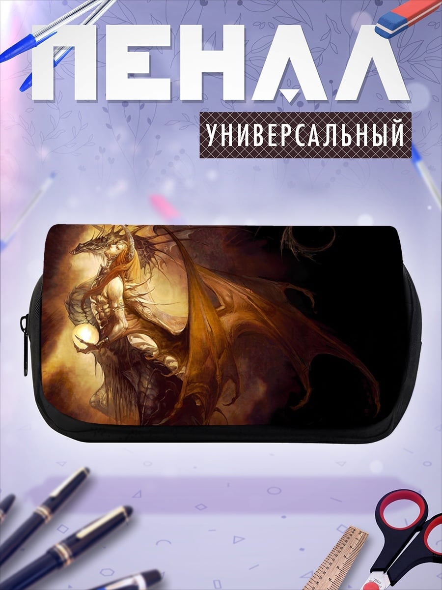 Пенал-косметичка Девушка дракон