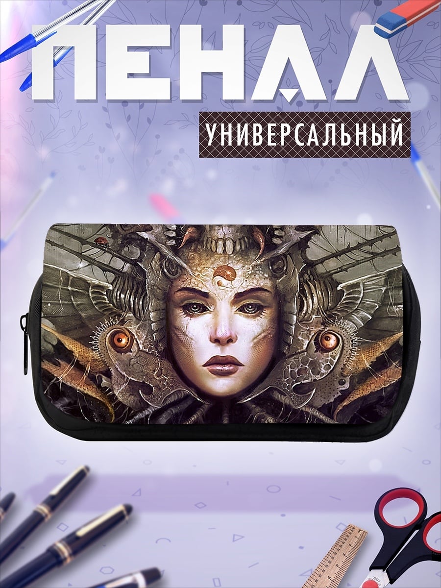 Пенал-косметичка Киберпанк женщина