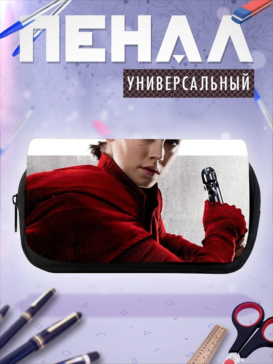 Пенал-косметичка девушка в красном