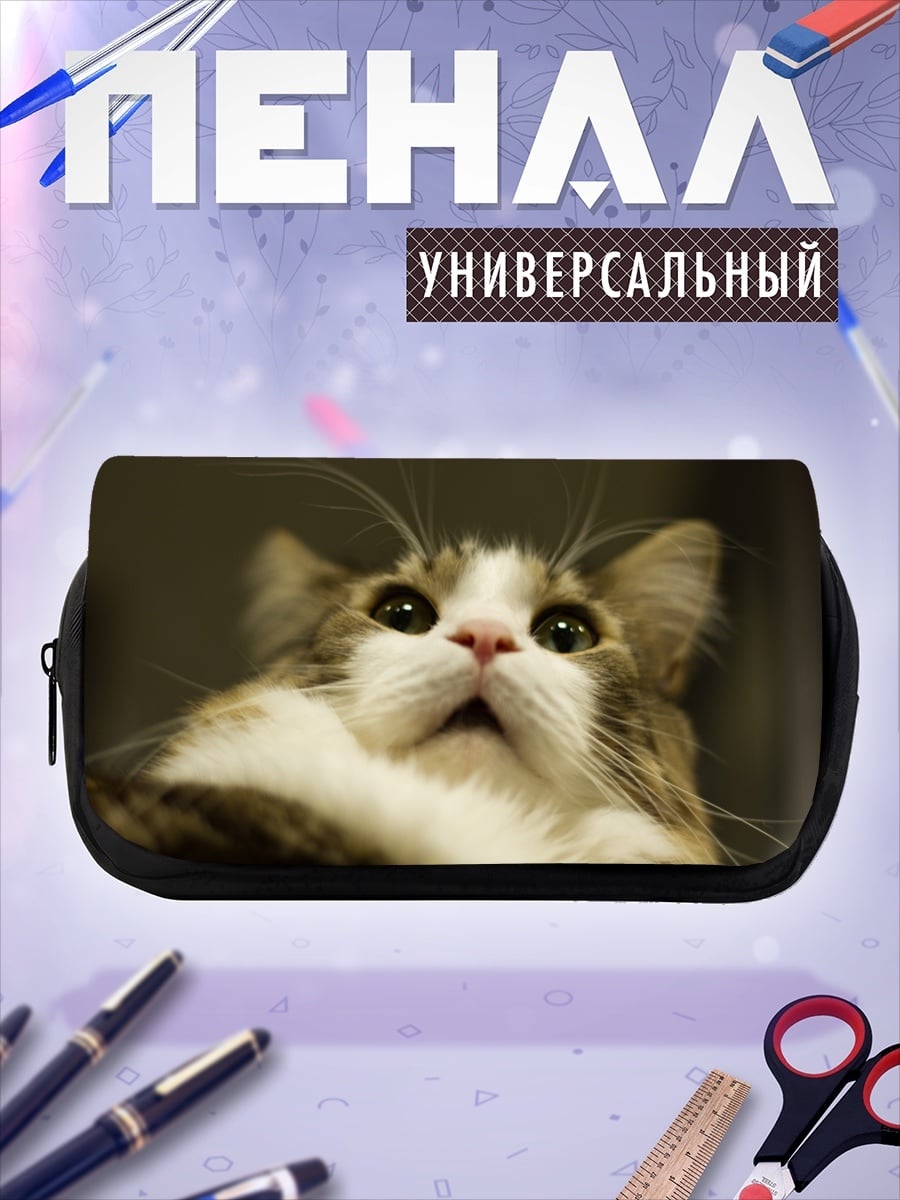 Пенал-косметичка Кот смотрит вверх