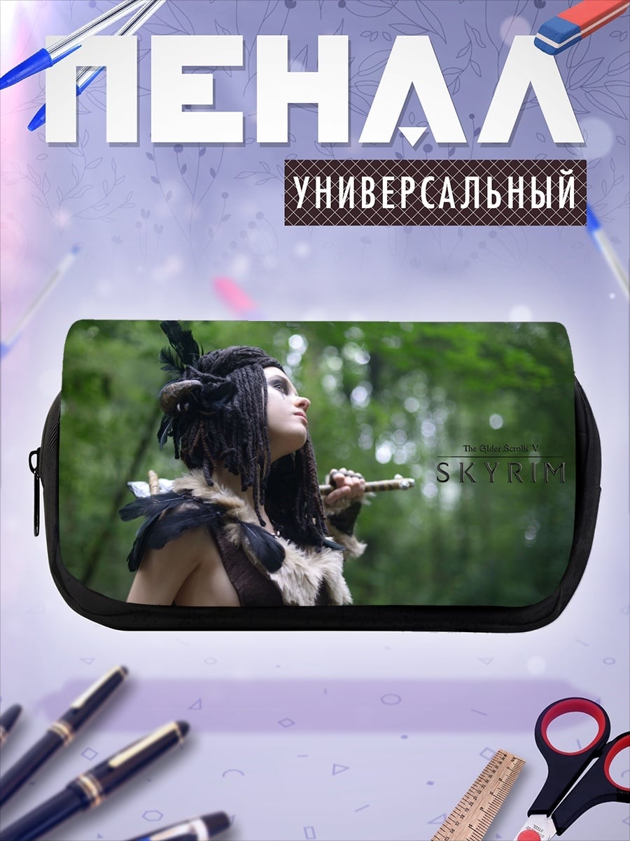 Пенал-косметичка Лесная шаманка с птицей
