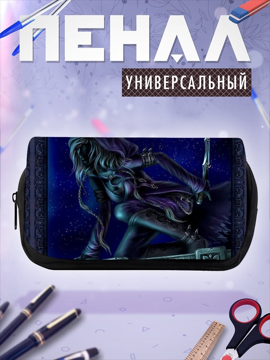 Пенал-косметичка Тёмная воительница в капюшоне