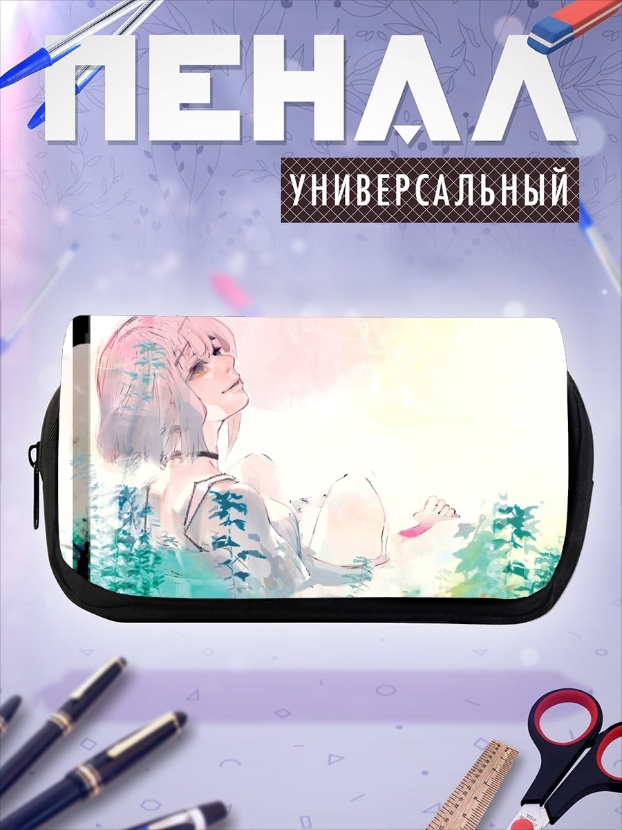 Пенал-косметичка Аниме девушка в цветах