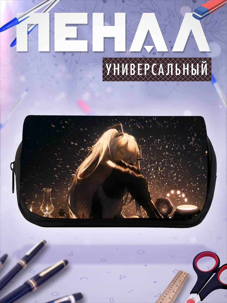 Пенал-косметичка девушка в свечах