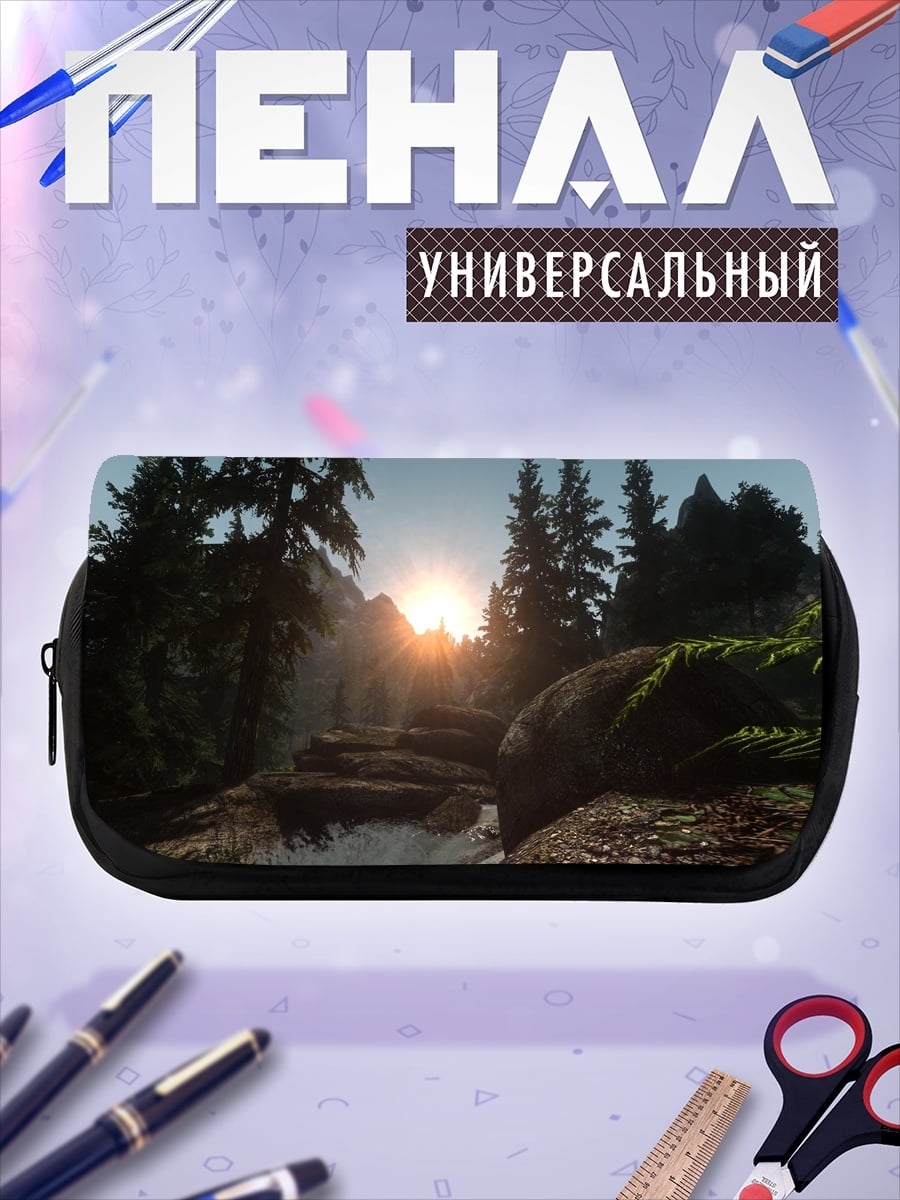 Пенал-косметичка Лесной закат река