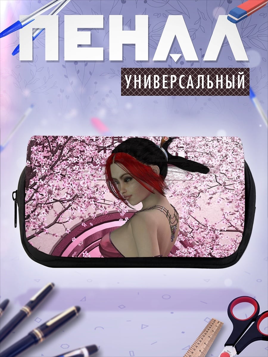 Пенал-косметичка Девушка сакура