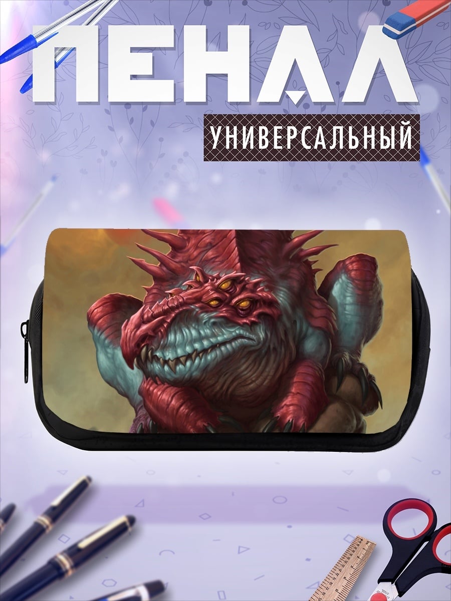 Пенал-косметичка красный монстр с глазами