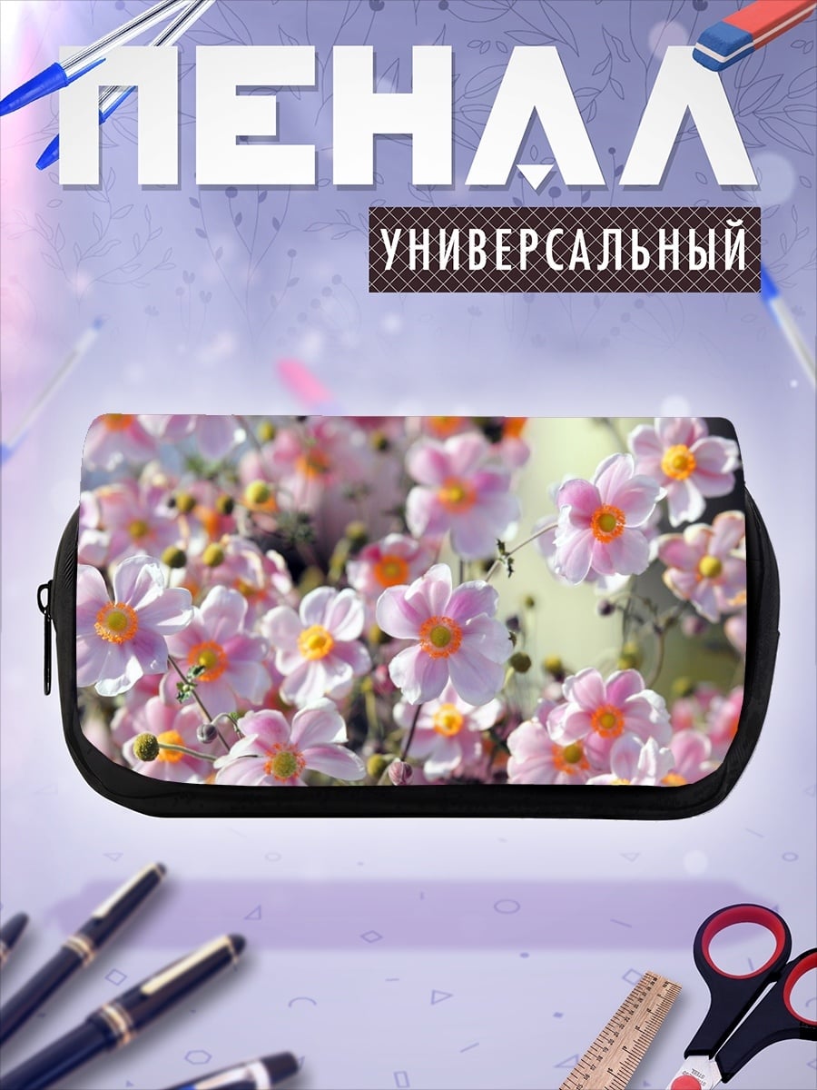 Пенал-косметичка Розовые цветы
