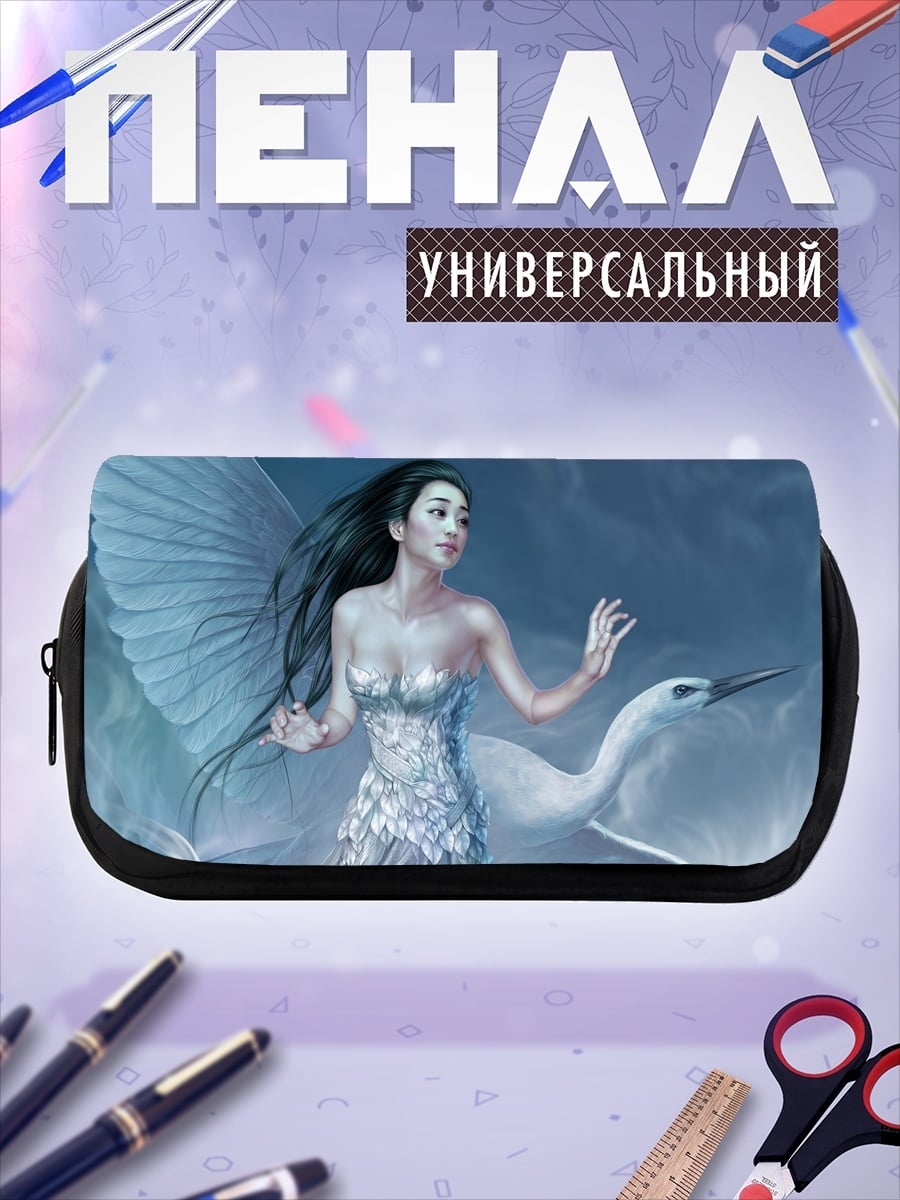 Пенал-косметичка Девушка с птицей