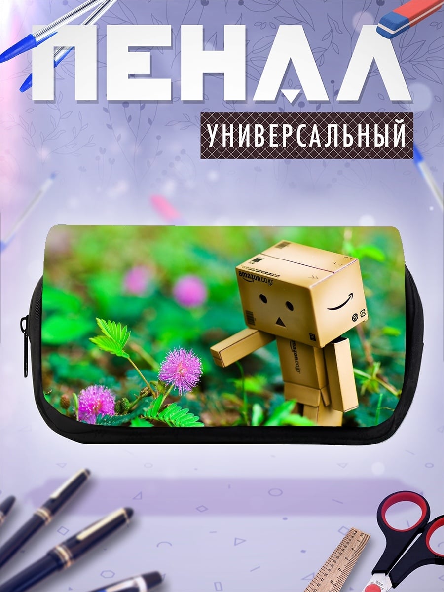 Пенал-косметичка картонный человечек в цветах