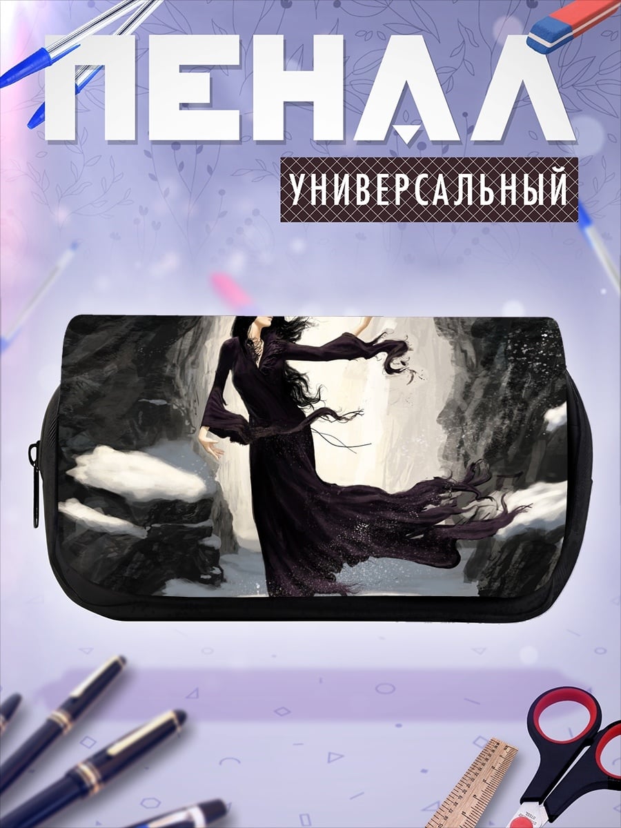 Пенал-косметичка девушка в чёрном