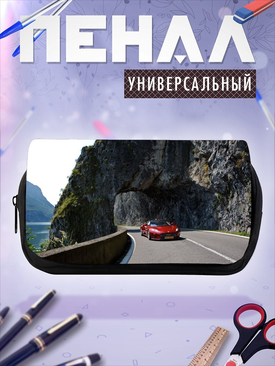 Пенал-косметичка Красная машина в туннеле