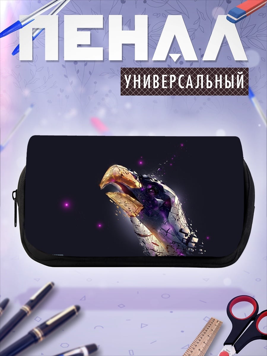 Пенал-косметичка Абстрактная рука с фиолетовыми искрами