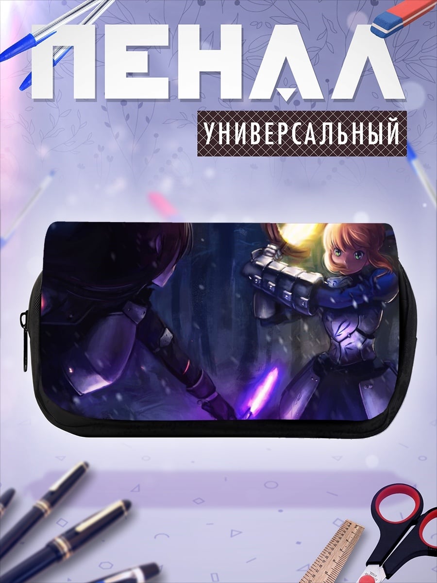 Пенал-косметичка девушки с мечами