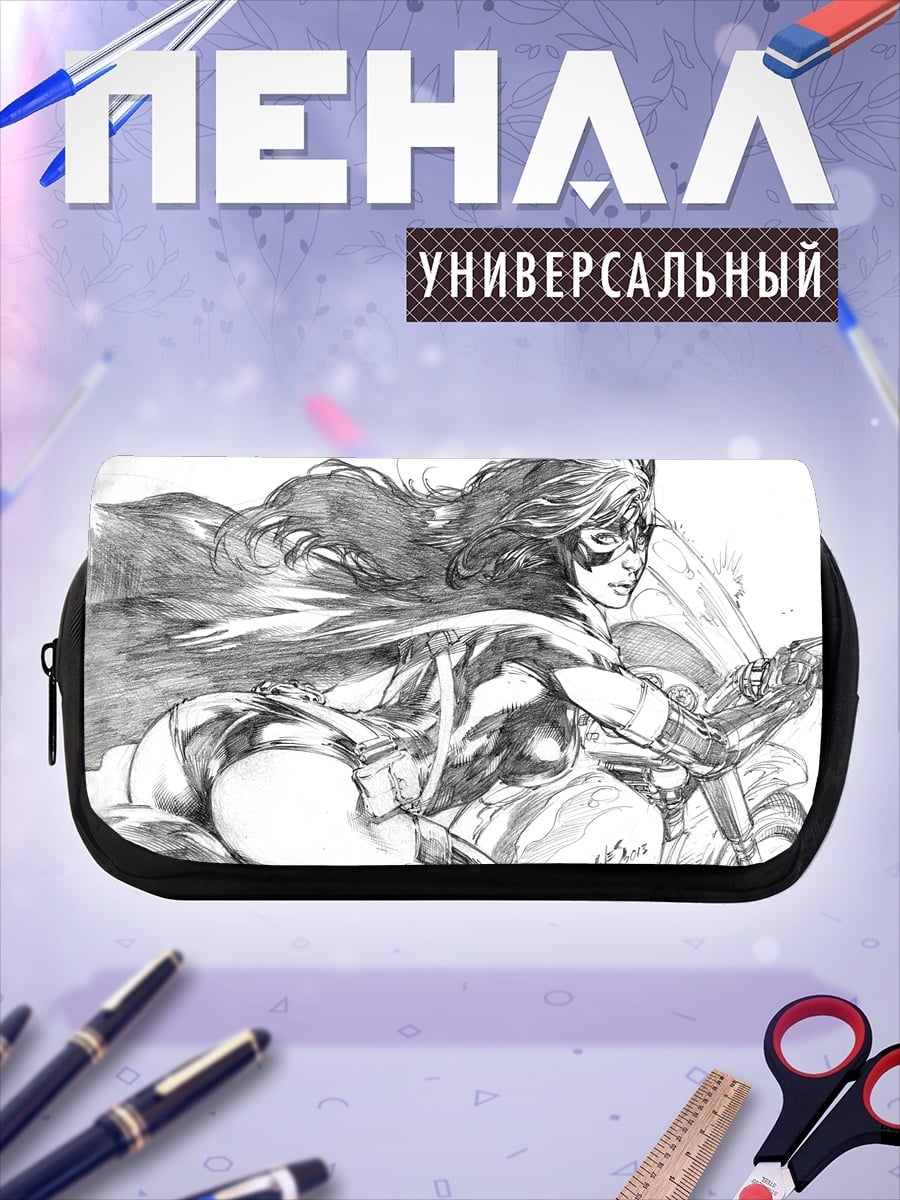 Пенал-косметичка Девушка в плаще