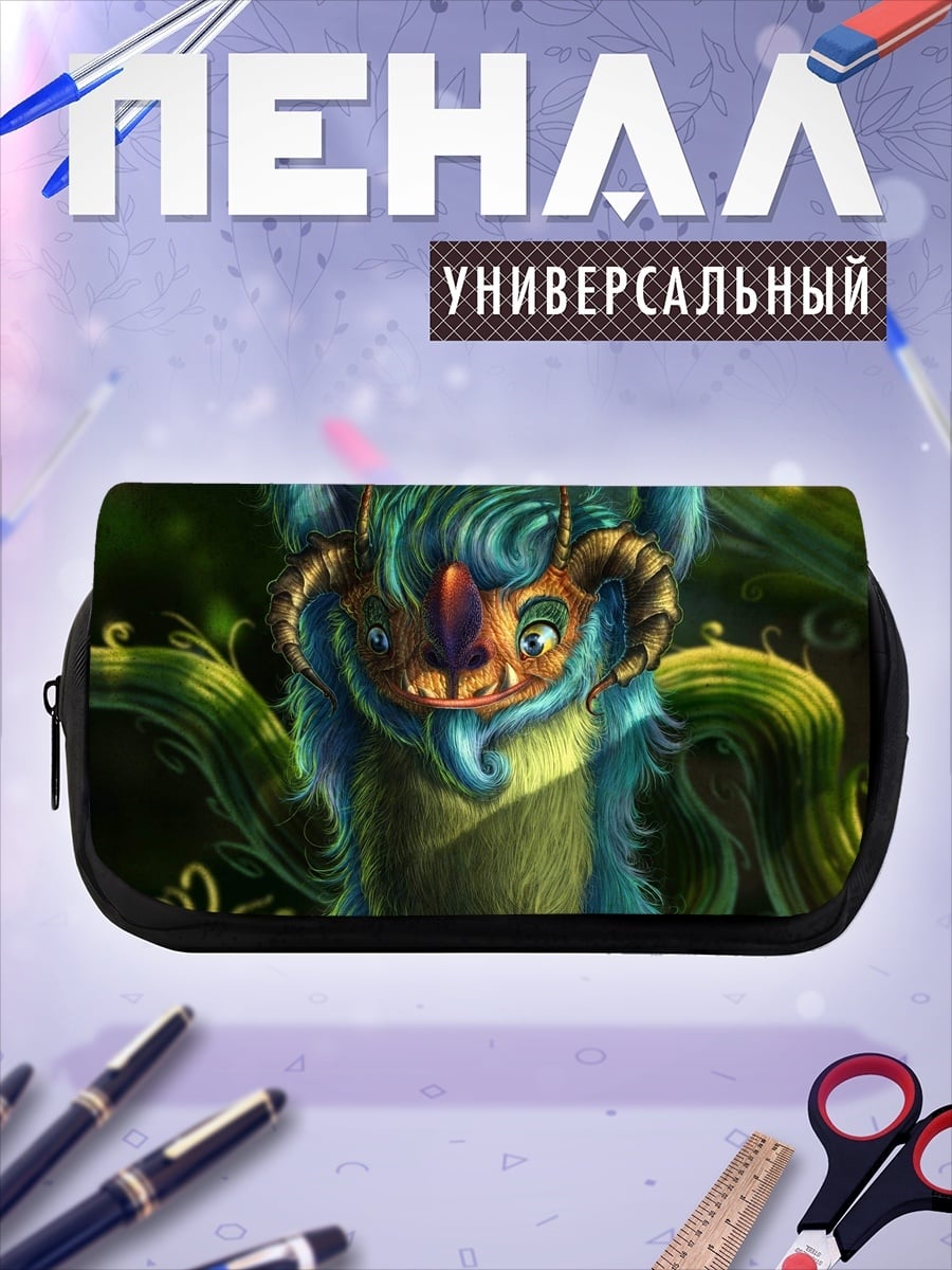 Пенал-косметичка синий монстр на ветке